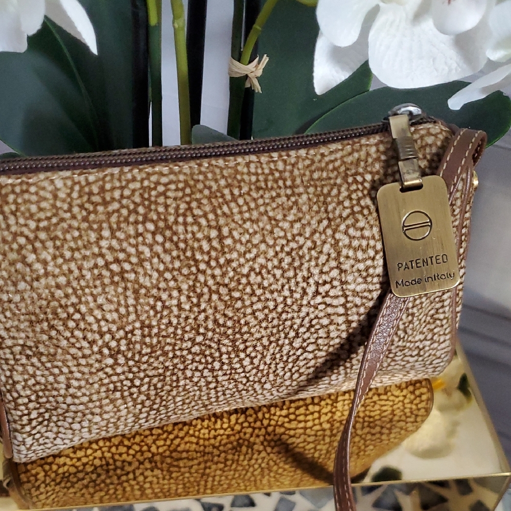 Elegant Brown Partridge Suede Leather Borbonese Small Crossbody bag for Women